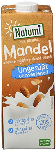 Natumi Mandeldrink Ungesüßt Bio Vegane Milchalternative, Nuss, 1 ltr (6er Pack) von Natumi