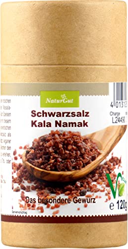 Schwarzsalz Kala Namak gemahlen 120g Salzstreuer Bestandteil zahlreicher Gerichte der ayurvedischen Küche und besonders bei Veganern geschätzt von NaturGut