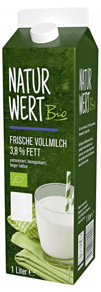 NaturWert Bio Frische Vollmilch 3,8% von NaturWert Bio