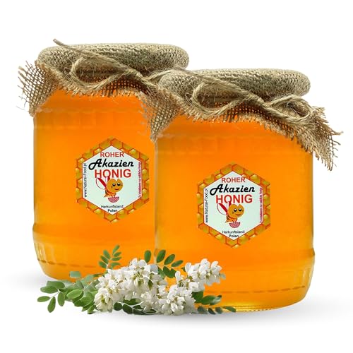 NATURAL FOOD Roher Honig - Direkt vom Imker - Roh Natürlich - Ohne Zusätze - Ungefiltert - Nicht Geschleudert oder Erhitzt - Geschenkidee - 2,2 KG - Akazienhonig NATURAL FOOD Roher Honig - Direkt vom Imker - Roh Natürlich - Ohne Zusätze - Ungefiltert - Nicht Geschleudert oder Erhitzt - Geschenkidee - 2,2 KG - Akazienhonig von Natural Food