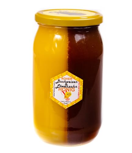 Natural Food - Roher Honig - Natürlich, ohne Zusatzstoffe - Ungefiltert, nicht erhitzt - Reiner, unverarbeiteter Honig - Authentischer Geschmack - 2in1 Buchweizenhonig & Löwenzahnhonig - 5 x 1,1 kg Natural Food - Roher Honig - Natürlich, ohne Zusatzstoffe - Ungefiltert, nicht erhitzt - Reiner, unverarbeiteter Honig - Authentischer Geschmack - 2in1 Buchweizenhonig & Löwenzahnhonig - 5 x 1,1 kg von Natural Food