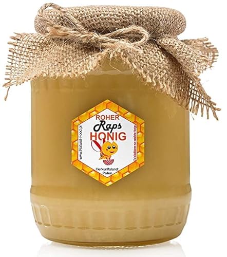 NATURAL FOOD Roher Honig - Direkt vom Imker - Roh Natürlich - Ohne Zusätze - Ungefiltert - Nicht Geschleudert oder Erhitzt - Geschenkidee - 22 KG - Rapshonig von Natural Food