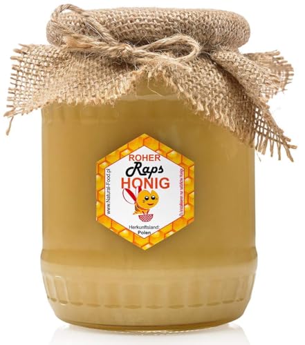 NATURAL FOOD Roher Honig - Direkt vom Imker - Roh Natürlich - Ohne Zusätze - Ungefiltert - Nicht Geschleudert oder Erhitzt - Geschenkidee - 22 KG - 20 x 1,1 kg - Rapshonig von Natural Food