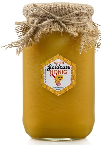 NATURAL FOOD Roher Honig - Direkt vom Imker - Roh Natürlich - Ohne Zusätze - Ungefiltert - Nicht Geschleudert oder Erhitzt - Geschenkidee - 1,1 KG - Goldrutenhonig NATURAL FOOD Roher Honig - Direkt vom Imker - Roh Natürlich - Ohne Zusätze - Ungefiltert - Nicht Geschleudert oder Erhitzt - Geschenkidee - 1,1 KG - Goldrutenhonig von Natural Food