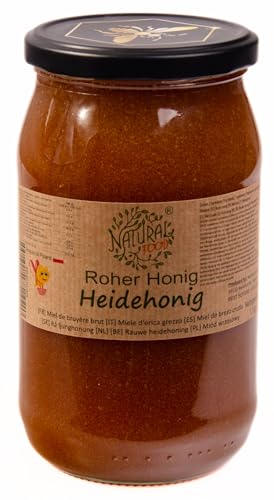 NATURAL FOOD Roher Honig - Direkt vom Imker - Roh Natürlich - Ohne Zusätze - Ungefiltert - Nicht Geschleudert oder Erhitzt - Geschenkidee - 1,1 KG - Heidehonig NATURAL FOOD Roher Honig - Direkt vom Imker - Roh Natürlich - Ohne Zusätze - Ungefiltert - Nicht Geschleudert oder Erhitzt - Geschenkidee - 1,1 KG - Heidehonig von Natural Food