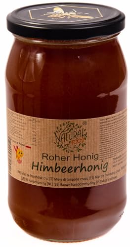 NATURAL FOOD Roher Honig - Direkt vom Imker - Roh Natürlich - Ohne Zusätze - Ungefiltert - Nicht Geschleudert oder Erhitzt - Geschenkidee - 1,1 KG - Himbeerhonig von Natural Food