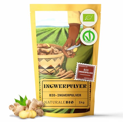 NaturaleBio Bio Ingwerpulver 1kg | 100% reine, gemahlene Ingwerwurzel | Ohne Gentechnik, ohne Zusätze, nachhaltig aus Peru | Ideal für Kochen, Tees, Smoothies & Wellnessbehandlungen NaturaleBio Bio Ingwerpulver 1kg | 100% reine, gemahlene Ingwerwurzel | Ohne Gentechnik, ohne Zusätze, nachhaltig aus Peru | Ideal für Kochen, Tees, Smoothies & Wellnessbehandlungen von NaturaleBio