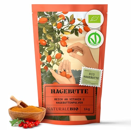 NaturaleBio Hagebuttenpulver Bio 1kg. Rohkostqualität, Natürlich und rein aus ganzen biologischen Hagebuttenbeeren gemahlen. Hundsrosen-Pulver reich an Vitamin C. Natürliches Bio-Produkt. NaturaleBio Hagebuttenpulver Bio 1kg. Rohkostqualität, Natürlich und rein aus ganzen biologischen Hagebuttenbeeren gemahlen. Hundsrosen-Pulver reich an Vitamin C. Natürliches Bio-Produkt. von NaturaleBio