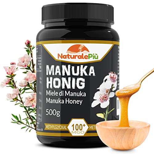 NaturalePiù Manuka-Honig 100+ MGO – 500g Manuka-Honig – Qualitätsprodukt hergestellt in Neuseeland – Von akkreditierten Laboratorien getestetes Methylglyoxal NaturalePiù Manuka-Honig 100+ MGO – 500g Manuka-Honig – Qualitätsprodukt hergestellt in Neuseeland – Von akkreditierten Laboratorien getestetes Methylglyoxal von NaturalePiù