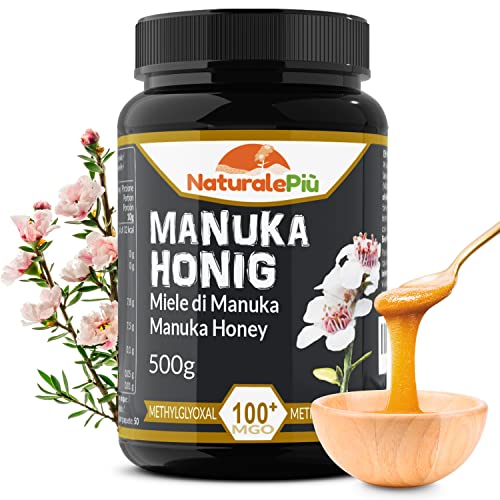 Manuka-Honig 100+ MGO – 500g Manuka-Honig – Qualitätsprodukt hergestellt in Neuseeland – Von akkreditierten Laboratorien getestetes Methylglyoxal – NaturalePiù von NaturalePiù