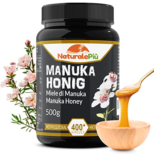 Manuka-Honig 400+ MGO – 500g Manuka-Honig – Qualitätsprodukt hergestellt in Neuseeland – Von akkreditierten Laboratorien getestetes Methylglyoxal – NaturalePiù von NaturalePiù