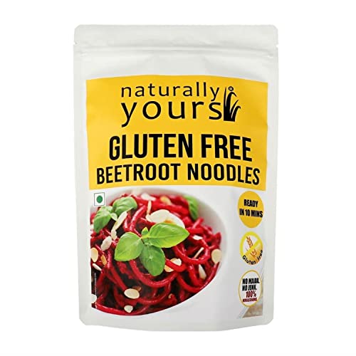 Naturally Yours Noodles Beetroot Gluten-Free |100% Natural & Vegetarian |No Onion No Garlic | No Preservatives Artificial Flavours, Colours or MSG | 100g von Naturally Yours