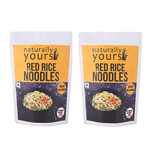 Naturally Yours Noodles Red Rice | 100% Natural & Vegetarian | No Preservatives Artificial Flavors, Colors or MSG | (Pack of 2, Each Pack Contains 180g) von Naturally Yours