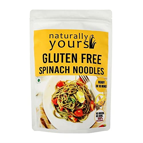 Naturally Yours Noodles Spinach Gluten-Free | 100% Natural & Vegetarian | No Onion No Garlic | No Preservatives Artificial Flavors, Colors or MSG | 100g von Naturally Yours