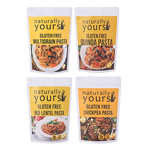 Naturally Yours Pasta Combo Gluten-Free | 100% Natural & Vegetarian | Corn Amaranth Bengal Gram Jowar Rice | No Refined Wheat Flour, Not Fried, Vegan, No Preservatives | (Pack of 4) von Naturally Yours