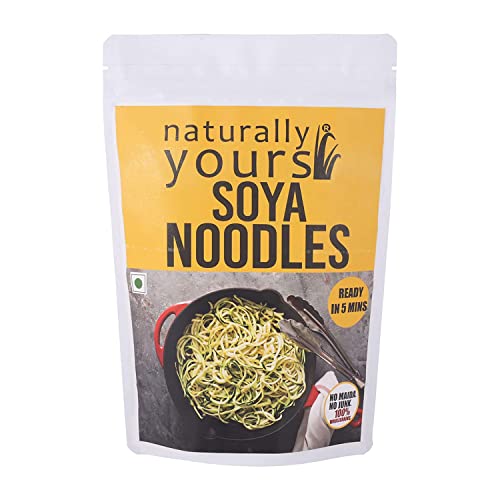 Naturally Yours Soya Noodles | 100% Natural & Vegetarian | Easy & Instant to Cook | No Preservatives Artificial Flavors, Colors or MSG | 180g von Naturally Yours
