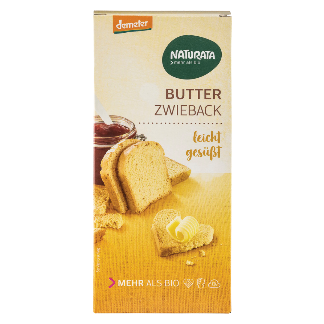 Bio Butter-Zwieback, leicht gesüßt Bio Butter-Zwieback, leicht gesüßt von Naturata