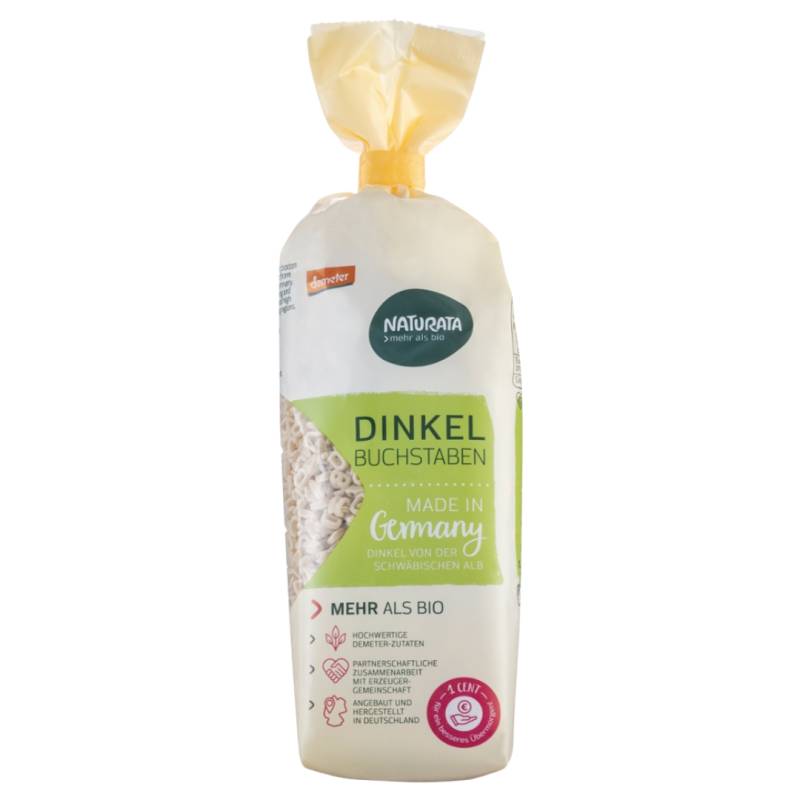 Bio Dinkel hell Buchstaben Nudeln von Naturata