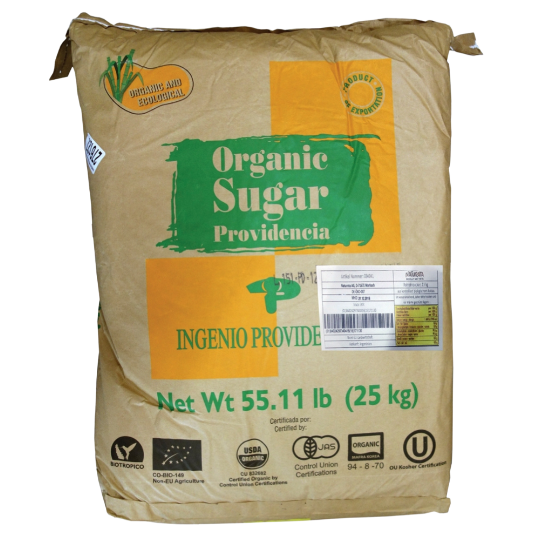 Bio Rohrohrzucker, fein, 25kg Bio Rohrohrzucker, fein, 25kg von Naturata