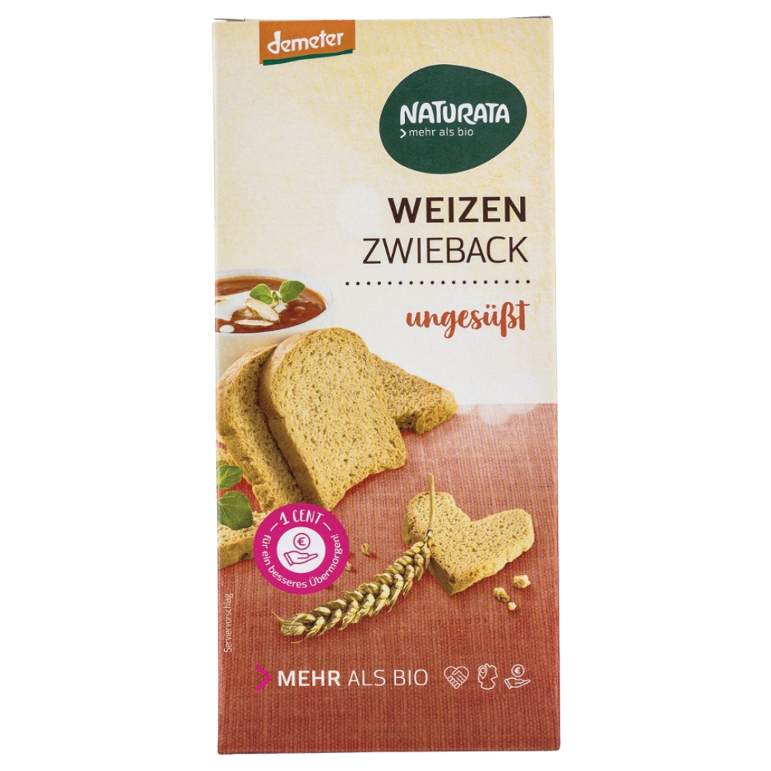 Bio Weizen-Zwieback, ungesüßt Bio Weizen-Zwieback, ungesüßt von Naturata