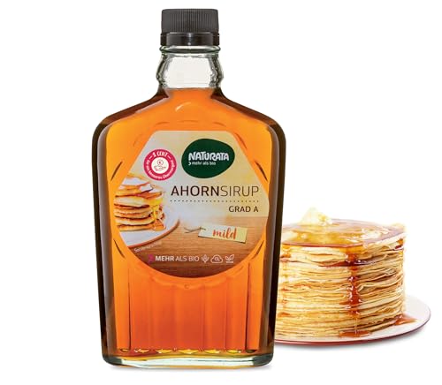 Naturata Bio Ahorn-Sirup Grad A 375 ml | mild & hell | Kanadischer Ahorn-Sirup aus Quebec | 100% Fair produziert | Ideal für Pancakes & Desserts von Naturata