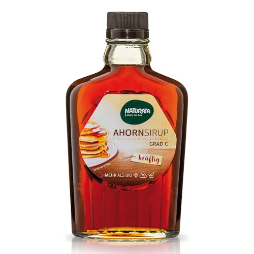 Naturata Ahorn-Sirup 375ml I Grad C, kräftiger 100% reiner kanadischer Ahorn-Sirup I Natürlich, Vegan & Bio I Perfekt für Pfannkuchen, Desserts & Süßspeisen I Nachhaltige Premium Bio-Qualität von Naturata