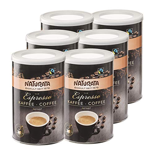 Naturata Bio Espresso Bohnenkaffee, instant, Dose (6 x 100 gr) von Naturata