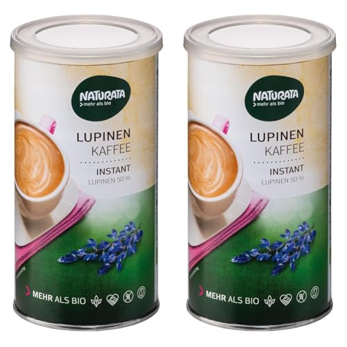Naturata Lupinen-Kaffee Bio 2x100g | 100% Koffein- & Glutenfreier Kaffee-Ersatz in Bio-Qualität | Idealer Instant-Kaffee | Löslicher Kaffee hergestellt in der Schweiz | Schonend Geröstet von Naturata