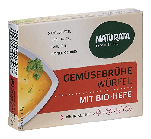 Naturata Gemüse-Brühwürfel mit Bio-Hefe, ohne Palmöl (6 x 72 gr) von Naturata