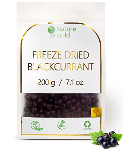 Gefriergetrocknete Schwarze Johannisbeere - ganze Frucht | 200g | 100% Natürlich & Vegan | GVO-frei | Ohne Zucker und Ohne Zusatzstoffe ~*~ Gefriergetrocknete Schwarze Johannisbeere - ganze Frucht | 200g | 100% Natürlich & Vegan | GVO-frei | Ohne Zucker und Ohne Zusatzstoffe ~*~ von Nature Gold