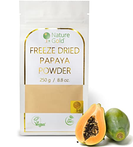 Gefriergetrocknetes Papayapulver | 250g | 100% Natürlich & Vegan | GVO-frei | Ohne Zucker und Ohne Zusatzstoffe ~*~ von Nature Gold