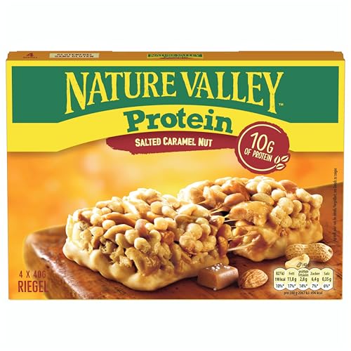 Nature Valley Protein-riegel Salted Caramel Nut, Eiweißriegel mit Erdnüssen, Mandeln und gesalzenem Karamell, Snack, 8x160g Nature Valley Protein-riegel Salted Caramel Nut, Eiweißriegel mit Erdnüssen, Mandeln und gesalzenem Karamell, Snack, 8x160g von Nature Valley