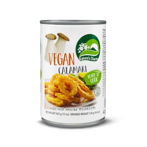 Nature's Charm Vegane Calamari Ringe auf Pilz-Basis – 1 x 425 g von Nature's Charm