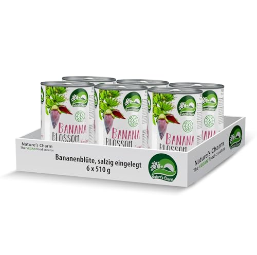 Nature's Charm Bananenblüte in Lake – Salzig eingelegte Bananenblüten – Ideal zum Backen, Grillen und Kochen – 6 x 510 g von Nature's Charm