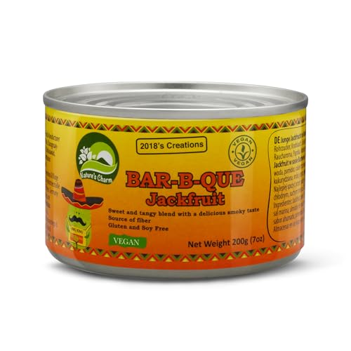 Nature's Charm junge Jackfruit BBQ – Vegane Köstlichkeit in Barbecue-Sauce – Ideal für Salate, Currys und Suppen – 1 x 200 g von Nature's Charm