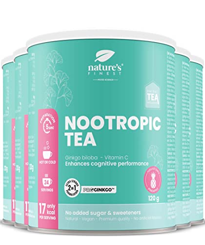 Nature's Finest Nootropic Tea | Steigern Sie die kognitive Leistung mit Ginkgo, Brahmi und Gotu Kola | Verbessern Sie Gedächtnis, Fokus und geistige Klarheit | Vegan-freundlich von Nature's Finest by Nutrisslim