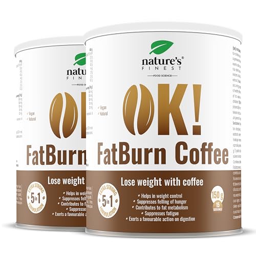 Nature's Finest by Nutrisslim OK! Fatburn Coffee: Instant Kaffee Pulver mit L-Carnitin, Guarana und Holunder - Idealer Abnehmen Kaffee und Natürlicher Energy Drink, Veganer Kaffee, Glutenfrei von Nature's Finest by Nutrisslim