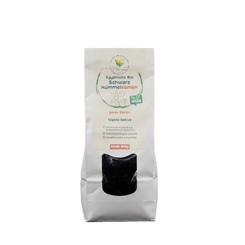 Naturezon Ägyptische Bio Schwarzkümmelsamen 500g - Bio Schwarzkümmelsammen aus Ägypten - Rohkostqualität natur unbehandelt vegan und naturbelassen - Verpackung Biologisch abbaubar von Naturezon