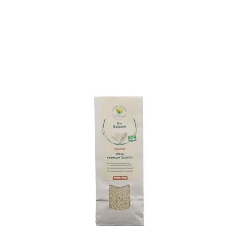 Naturezon Asiatische Bio Sesam 100g - Bio sesam aus Asien - Rohkostqualität natur unbehandelt vegan geschält und naturbelassen plastikfrei und ökologisch-nachhaltig abgepackt von Naturezon
