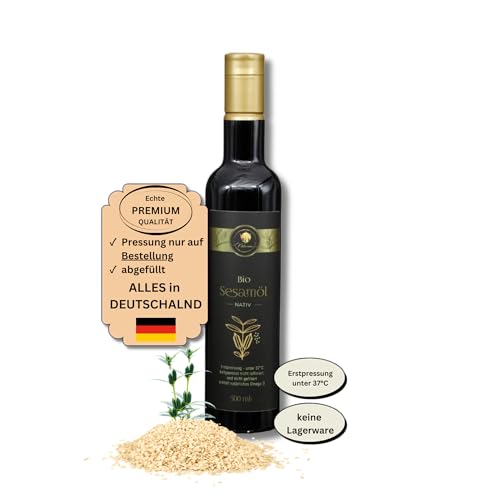Naturezon Pakistanisches Bio Sesamöl 500ml (nächste Pressung 02.05.) - nur erste Pressung - frisch gepresst nach Bestellung, mühlenfrisch - kaltgepresst unter 37°C - nativ von Naturezon