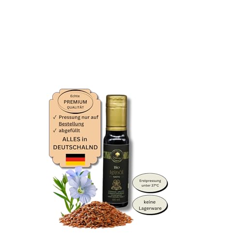 Naturezon Österreichisches Bio Leinöl 100ml (nächste Pressung 25.04.) - nur erste Pressung - frisch gepresst nach Bestellung, mühlenfrisch - kaltgepresst unter 37°C - nativ von Naturezon