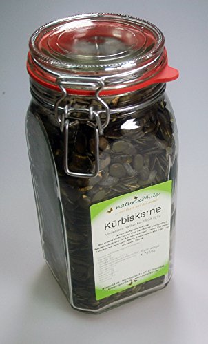 Naturix24 – Kürbiskerne ganz – im Drahtbügelglas 1550 ml von Naturix24