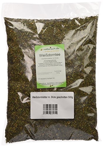 Naturix24 Weißdorntee, Weißdornblätter mit Blüte geschnitten - Beutel, 2er Pack (2 x 500 g) von Naturix24