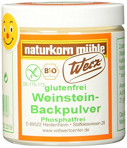 Werz Weinstein Backpulver glutenfrei (1 x 150 g Dose) - Bio von Naturkorn Mühle Werz
