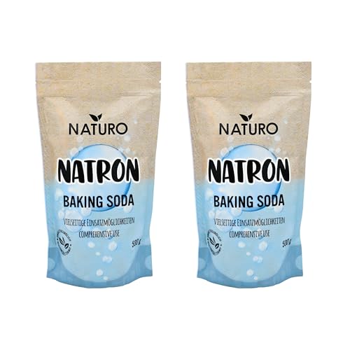 Naturo|Natron Pulver 2x500g – Vielseitig für Reinigung, Haushalt und Küche – Umweltfreundlich, Hautfreundlich & Ungiftig – Natron Pulver zum Putzen, Backpulver, Waschsoda – Natrium für nachhaltiges Naturo|Natron Pulver 2x500g – Vielseitig für Reinigung, Haushalt und Küche – Umweltfreundlich, Hautfreundlich & Ungiftig – Natron Pulver zum Putzen, Backpulver, Waschsoda – Natrium für nachhaltiges von Naturo