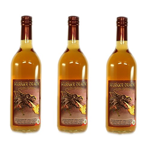 3 Flaschen Met Feuriger Drache 0,75 Liter 10% vol. Honigwein von Naturprodukte-MV