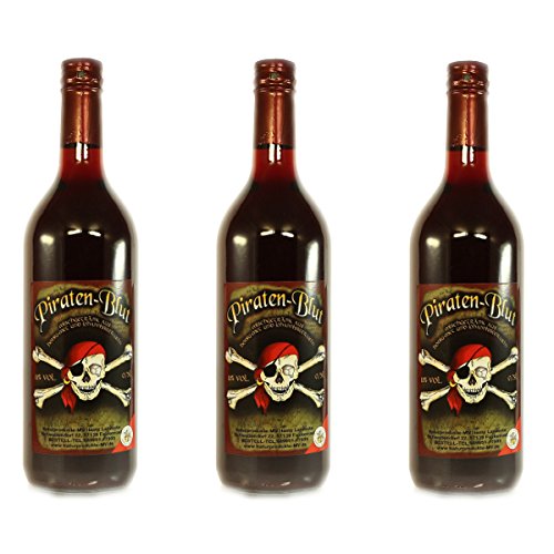 3 Flaschen Met Piraten Blut á 0,75 Liter 11% vol. Honigwein von Naturprodukte-MV