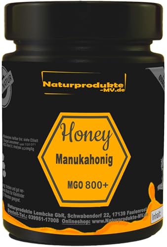 Manuka Honig MGO 800+ 250g im Schmuckglas | Premium Qualität 100% natürlich | Pur, Roh & Zertifikat | Manukahonig von Naturprodukte-MV