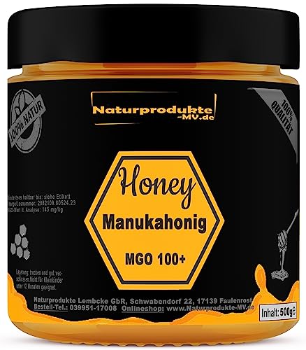 Manukahonig MGO 100+ 500g im Glas 100% Echter Premium Manukahonig aus Neuseeland Manuka Honig von Naturprodukte-MV