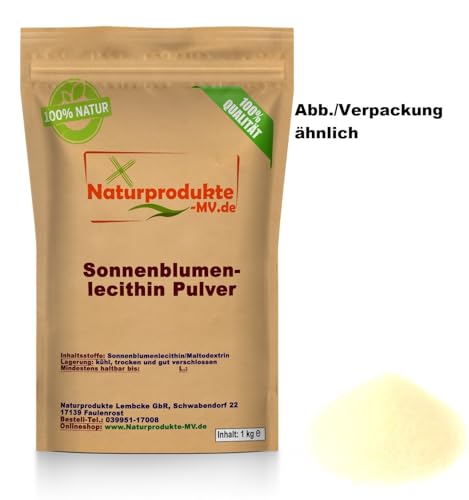 Sonnenblumenlecithin Pulver GMO frei (1000 g) Sonnenblumen Lecithin Pulver SF50M 1kg von Naturprodukte-MV